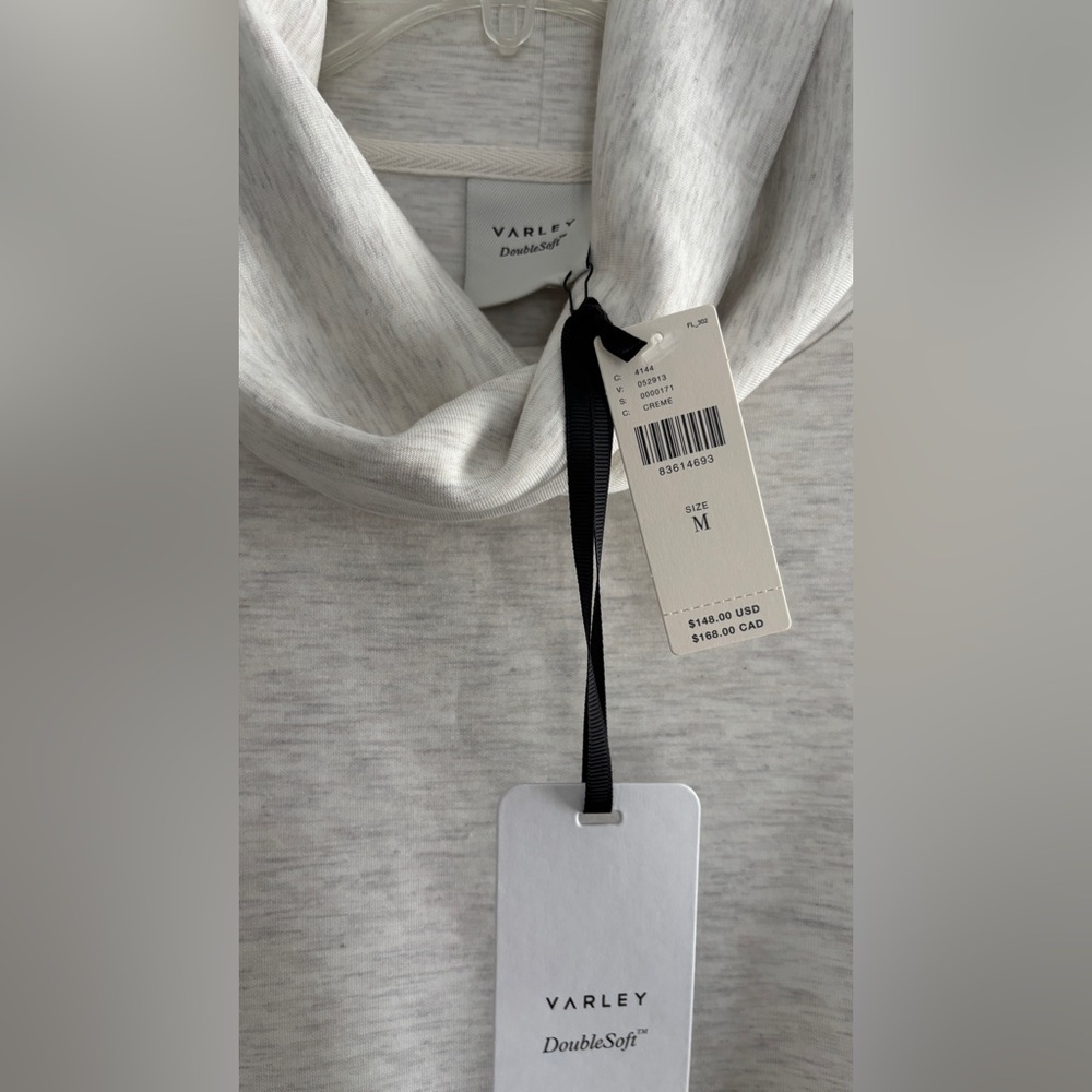 NWT - Varley Freya DoubleSoft Drawstring Waist Tunic in Ivory Marle - Size M - Picture 6 of 8